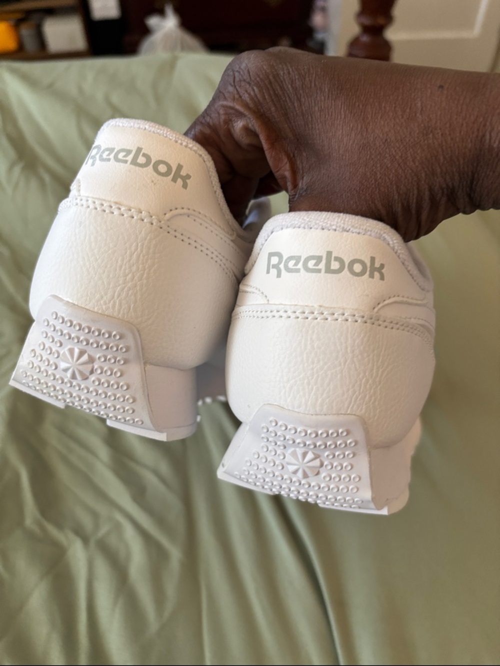 Reebok White Low-Top Leather Sneakers - Picture 9 of 9